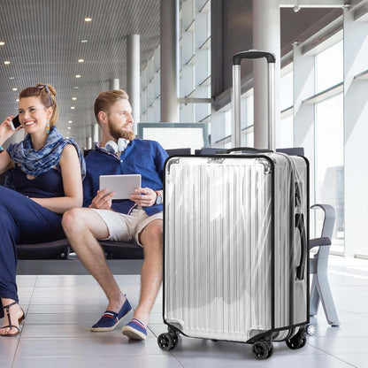 2 Pack 30 Inch Clear PVC Suitcase Cover Protectors Transparent Waterproof Dustproof and Anti-Scratch for Wheeled Luggage Travel