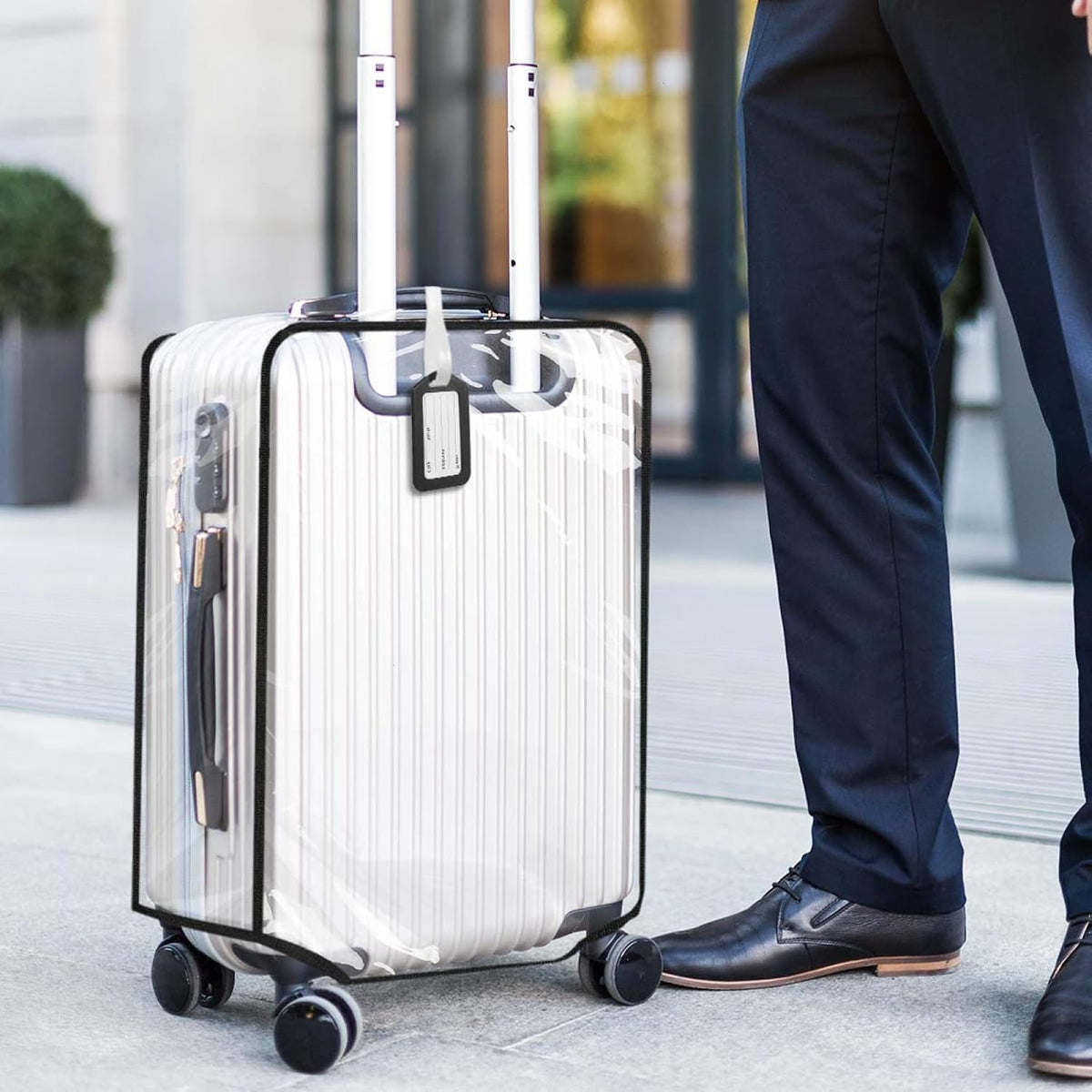 2 Pack 30 Inch Clear PVC Suitcase Cover Protectors Transparent Waterproof Dustproof and Anti-Scratch for Wheeled Luggage Travel