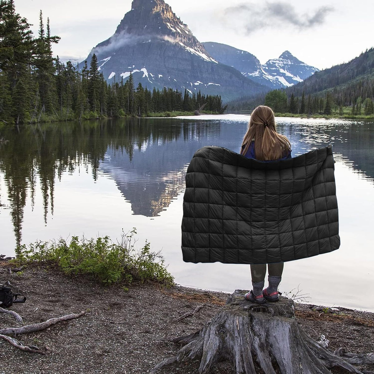 Camping Blanket Compact Down Alternative Outdoor Blanket