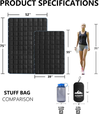 Camping Blanket Compact Down Alternative Outdoor Blanket