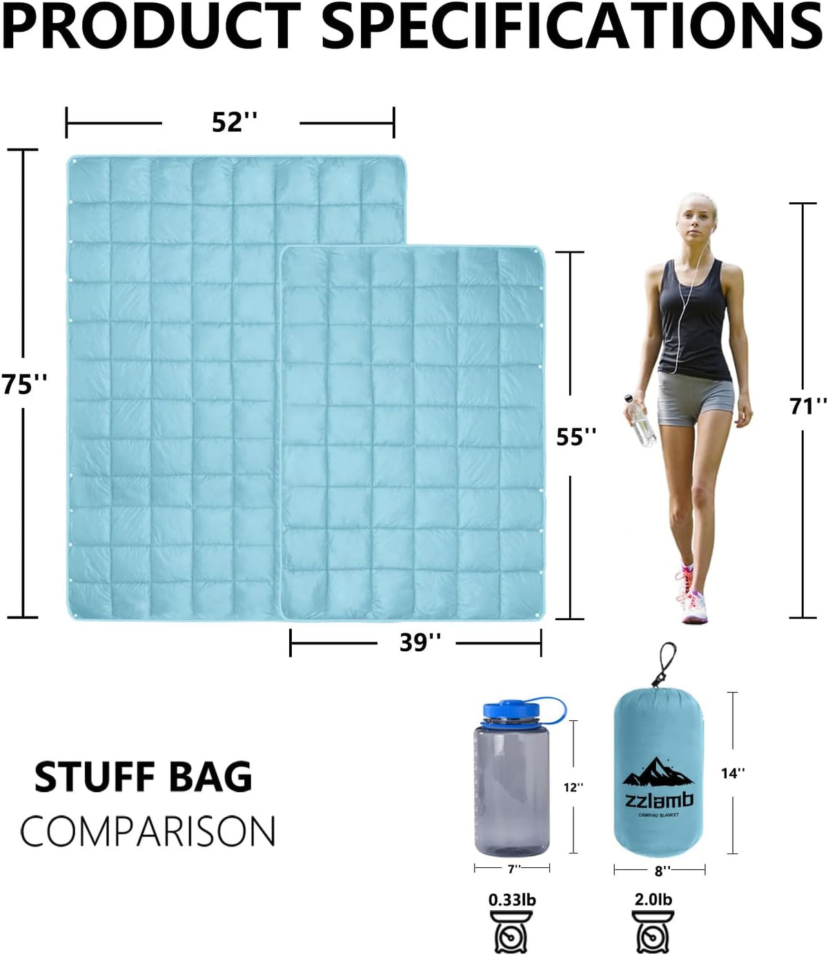 Camping Blanket Compact Down Alternative Outdoor Blanket