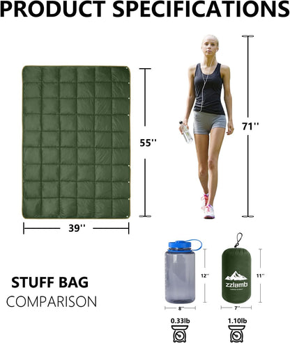 Camping Blanket Compact Down Alternative Outdoor Blanket