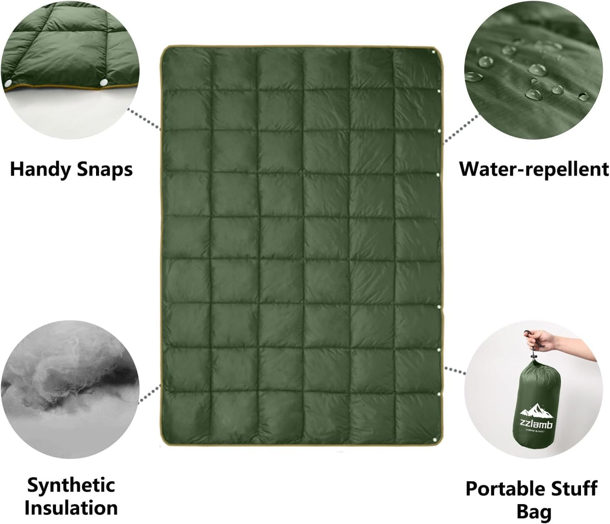 Camping Blanket Compact Down Alternative Outdoor Blanket