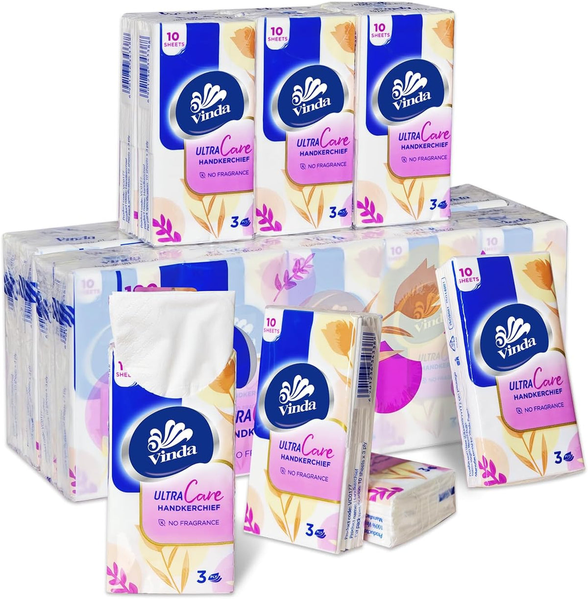 3-Ply Ultra Care Pocket Tissues, Travel Size (of 10 Tissues)