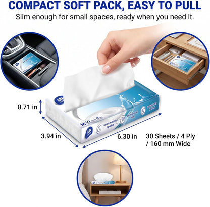 3-Ply Ultra Care Pocket Tissues, Travel Size (of 10 Tissues)