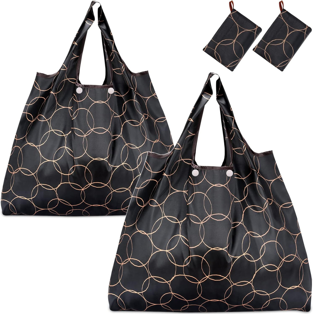 Reusable Grocery Bags, Eco-Friendly Folding Tote Shopping Bag fits in Pocket, Washable Waterproof Nylon Pouch Bags