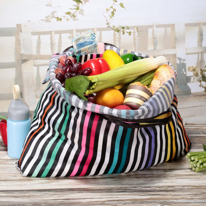 Reusable Grocery Bags, Eco-Friendly Folding Tote Shopping Bag fits in Pocket, Washable Waterproof Nylon Pouch Bags