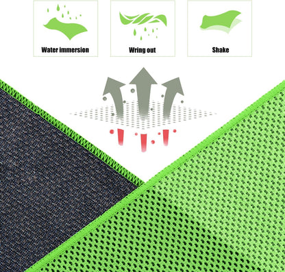 Cooling Towel (Pack of 20, 40"x12") with Pouches for Sports