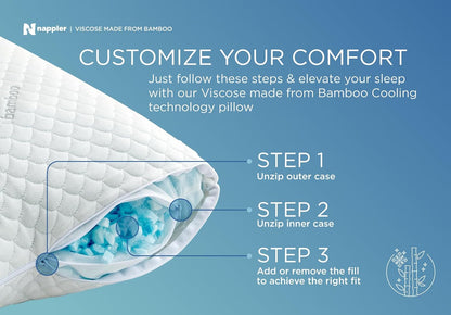 Small Shredded Memory Foam Pillow for Travel and Camping - Compressible Medium Firm Bed Pillow, Contoured Support, Breathable Cover, Machine Washable, Ideal Backpacking, Airplane and Car