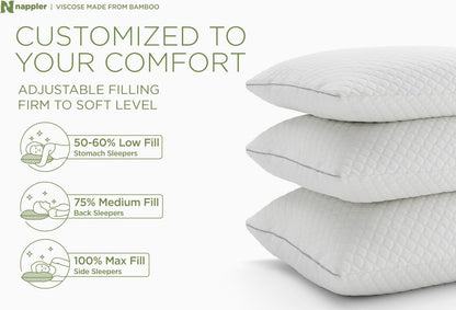 Small Shredded Memory Foam Pillow for Travel and Camping - Compressible Medium Firm Bed Pillow, Contoured Support, Breathable Cover, Machine Washable, Ideal Backpacking, Airplane and Car