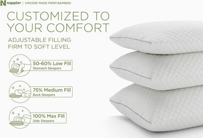 Small Shredded Memory Foam Pillow for Travel and Camping - Compressible Medium Firm Bed Pillow, Contoured Support, Breathable Cover, Machine Washable, Ideal Backpacking, Airplane and Car