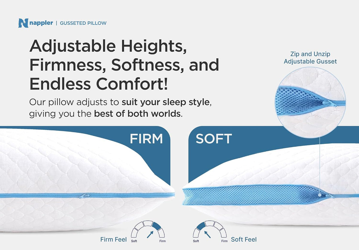 Small Shredded Memory Foam Pillow for Travel and Camping - Compressible Medium Firm Bed Pillow, Contoured Support, Breathable Cover, Machine Washable, Ideal Backpacking, Airplane and Car