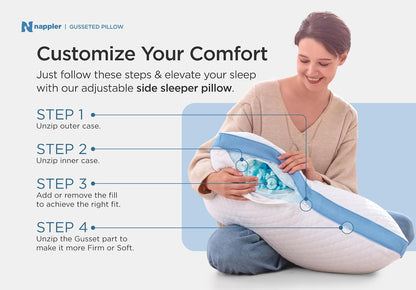 Small Shredded Memory Foam Pillow for Travel and Camping - Compressible Medium Firm Bed Pillow, Contoured Support, Breathable Cover, Machine Washable, Ideal Backpacking, Airplane and Car