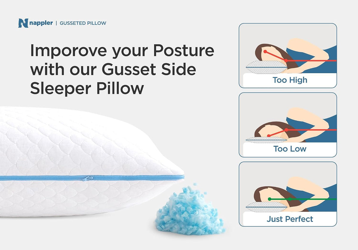 Small Shredded Memory Foam Pillow for Travel and Camping - Compressible Medium Firm Bed Pillow, Contoured Support, Breathable Cover, Machine Washable, Ideal Backpacking, Airplane and Car