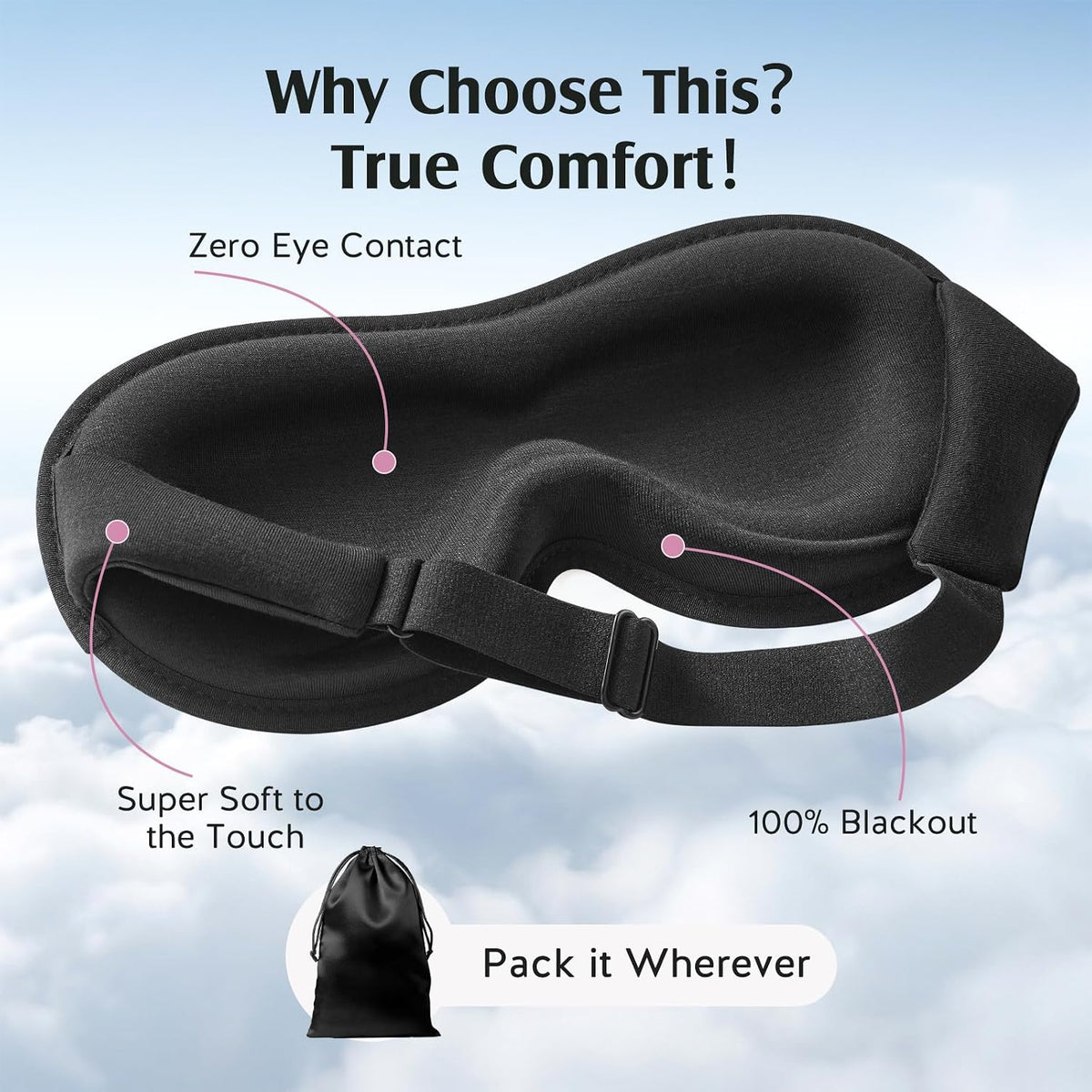 Sleep Mask for Women Lash Extension 3D PRO Eye Mask for Sleeping