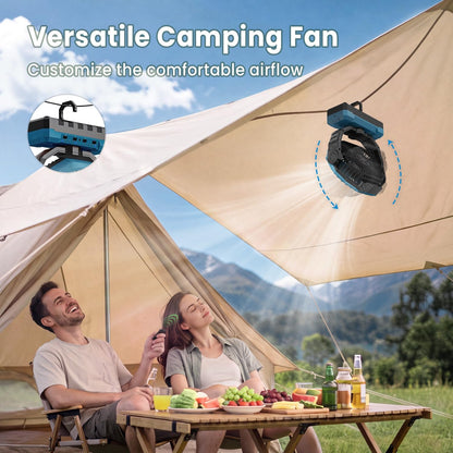 FRIZCOL 3-in-1 Camping Fan - Portable Fans Rechargeable - 24000mAh Battery Powered Fan with Light & Remote for Indoor, Outdoor, Tent, Travel, Fishing, Jobsite, Gifts for Men Dad Him - Green