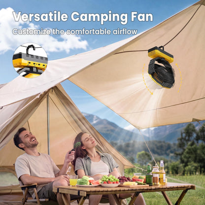 FRIZCOL 3-in-1 Camping Fan - Portable Fans Rechargeable - 24000mAh Battery Powered Fan with Light & Remote for Indoor, Outdoor, Tent, Travel, Fishing, Jobsite, Gifts for Men Dad Him - Green
