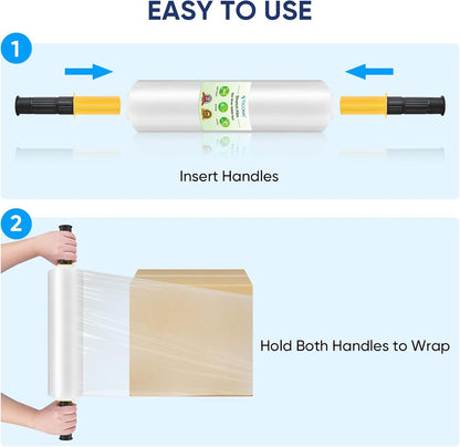 Stretch Wrap Roll, 15 in x 1000 ft Plastic Wrap for Moving Furniture