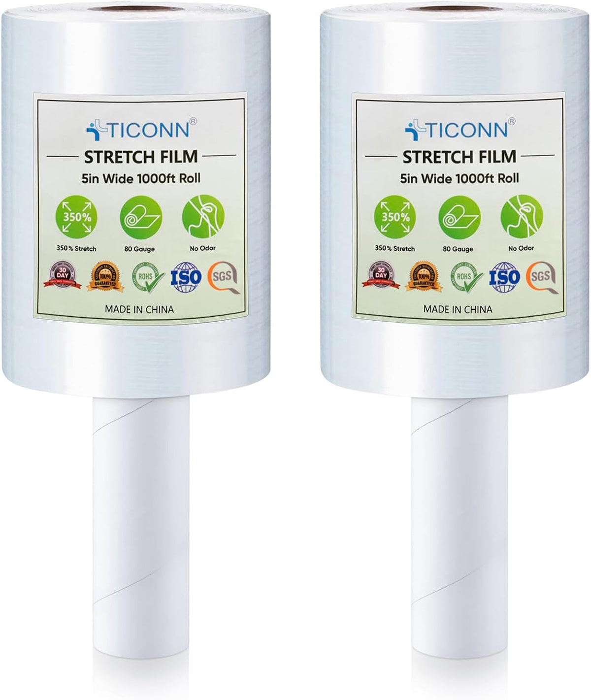 Stretch Wrap Roll, 15 in x 1000 ft Plastic Wrap for Moving Furniture