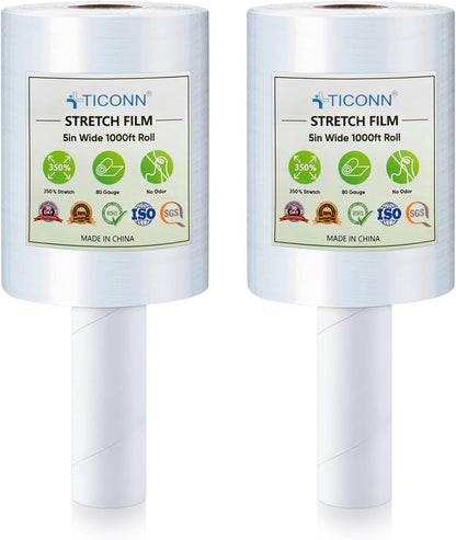 Stretch Wrap Roll, 15 in x 1000 ft Plastic Wrap for Moving Furniture