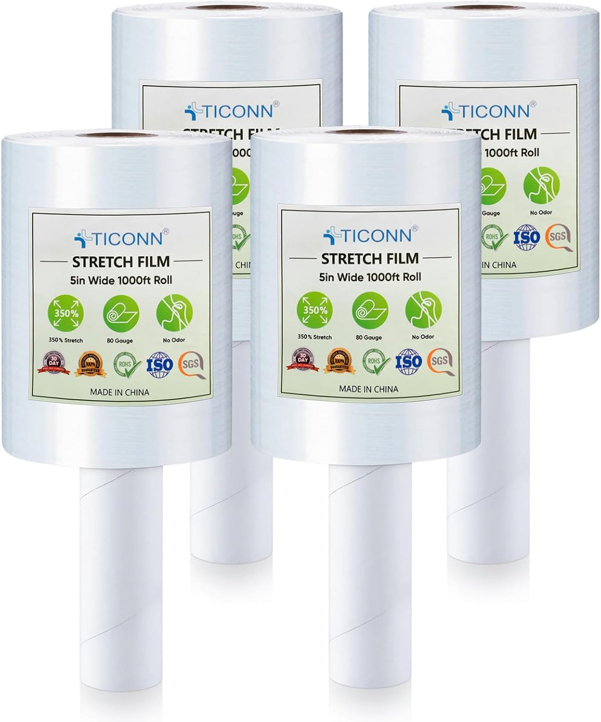 Stretch Wrap Roll, 15 in x 1000 ft Plastic Wrap for Moving Furniture