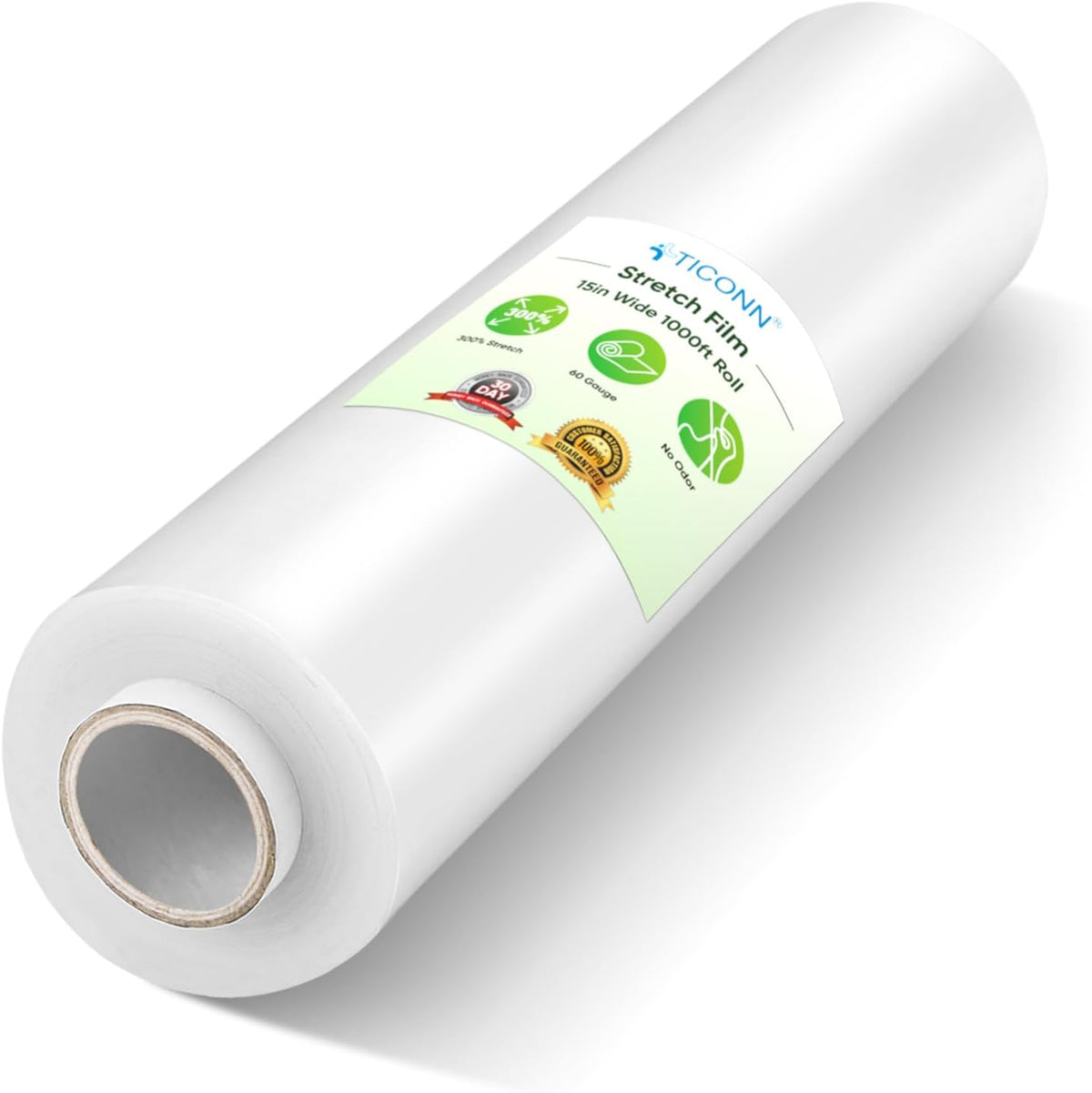 Stretch Wrap Roll, 15 in x 1000 ft Plastic Wrap for Moving Furniture