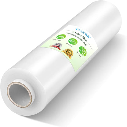 Stretch Wrap Roll, 15 in x 1000 ft Plastic Wrap for Moving Furniture