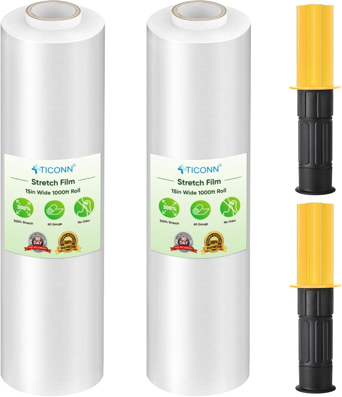 Stretch Wrap Roll, 15 in x 1000 ft Plastic Wrap for Moving Furniture
