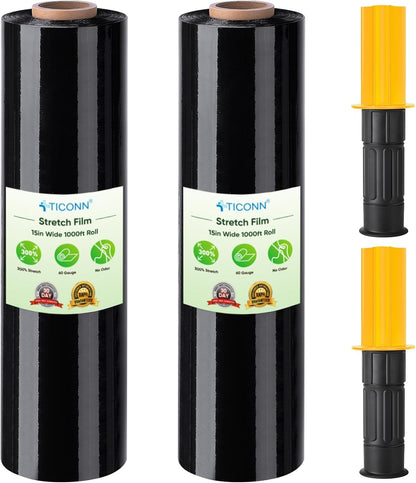 Stretch Wrap Roll, 15 in x 1000 ft Plastic Wrap for Moving Furniture