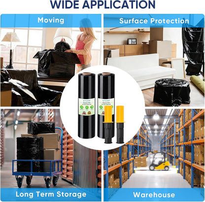 Stretch Wrap Roll, 15 in x 1000 ft Plastic Wrap for Moving Furniture