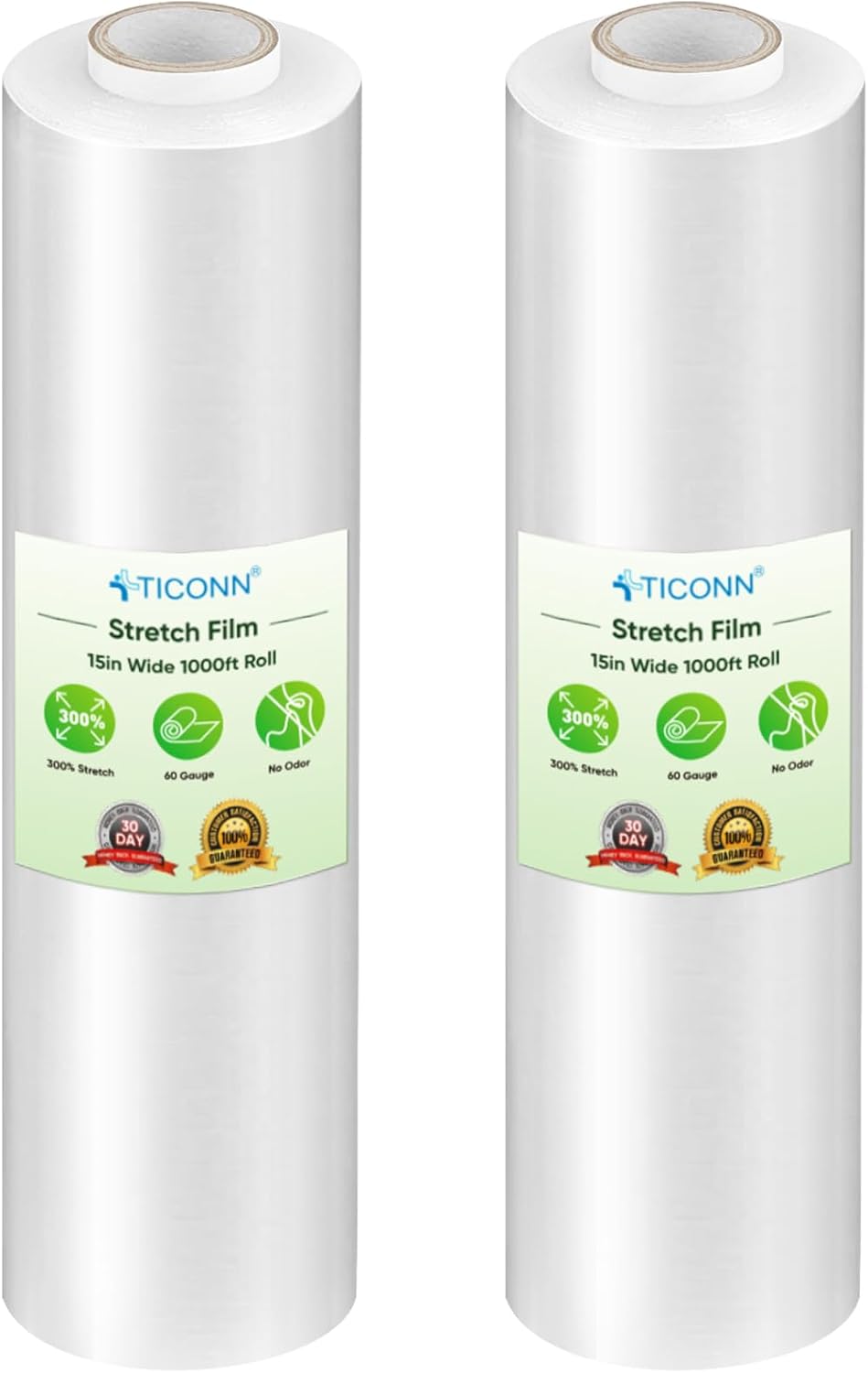 Stretch Wrap Roll, 15 in x 1000 ft Plastic Wrap for Moving Furniture