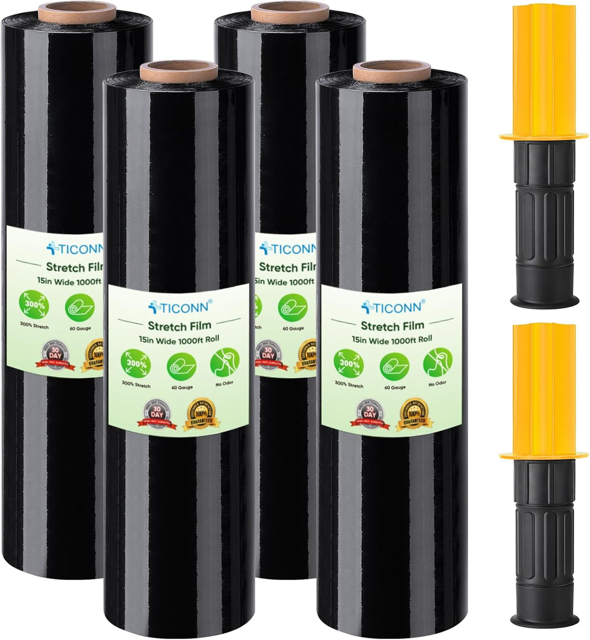 Stretch Wrap Roll, 15 in x 1000 ft Plastic Wrap for Moving Furniture