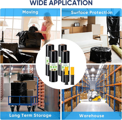 Stretch Wrap Roll, 15 in x 1000 ft Plastic Wrap for Moving Furniture