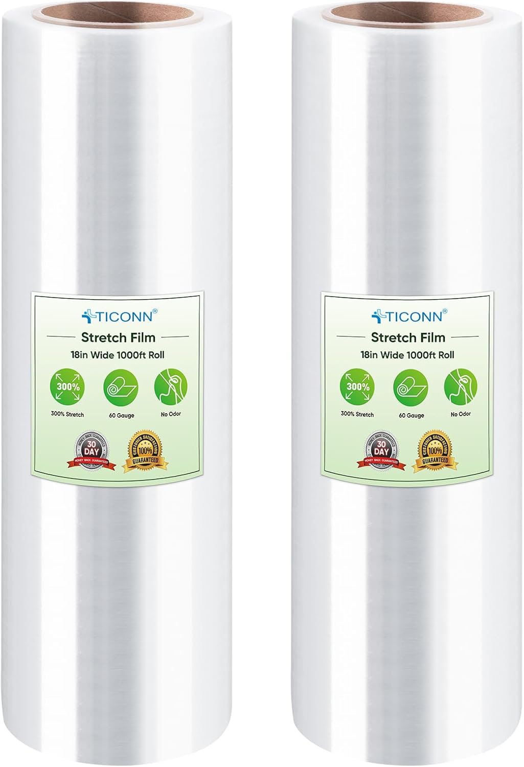 Stretch Wrap Roll, 15 in x 1000 ft Plastic Wrap for Moving Furniture