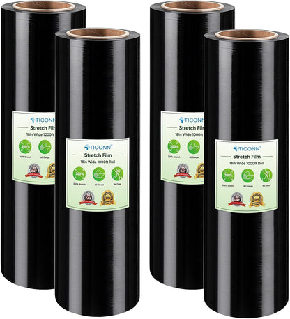 Stretch Wrap Roll, 15 in x 1000 ft Plastic Wrap for Moving Furniture
