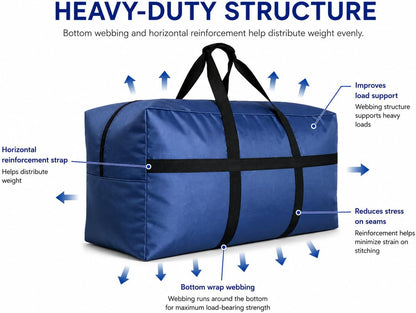 Extra Large Duffle Bag for Travel, Big XL Foldable Duffel Black