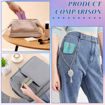 Pocket Tissue Holder, 6 Packs Tissue Holder for Purse, Reusable Travel Tissue Pouch, Fabric Purse Zipper Tissue Packs for Coins Tissue Cards Travel Office, 5.1 x 3.1 Inches