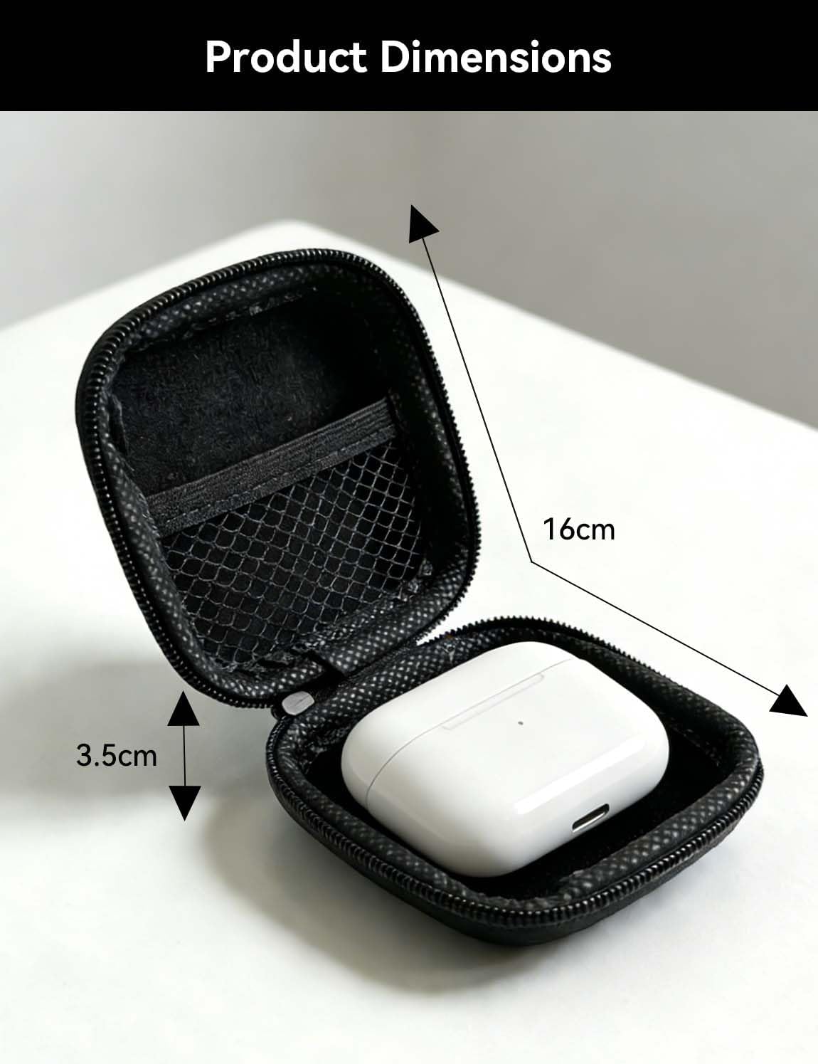 Earphone Case, Headphone Earbud Hard Protective Carrying earplug Case Bag for Wired Earphones MP3 Small Items