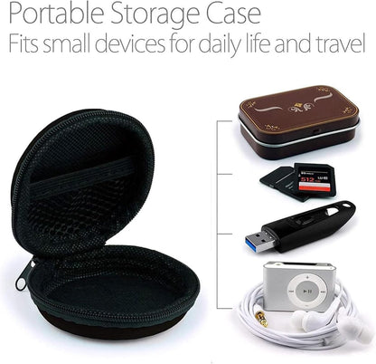 Earphone Case, Headphone Earbud Hard Protective Carrying earplug Case Bag for Wired Earphones MP3 Small Items