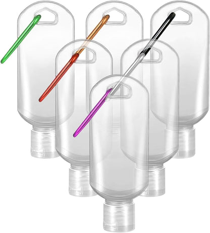 6 Pack 1.7 oz Refillable Travel Plastic Bottles Travel Size Holder Case