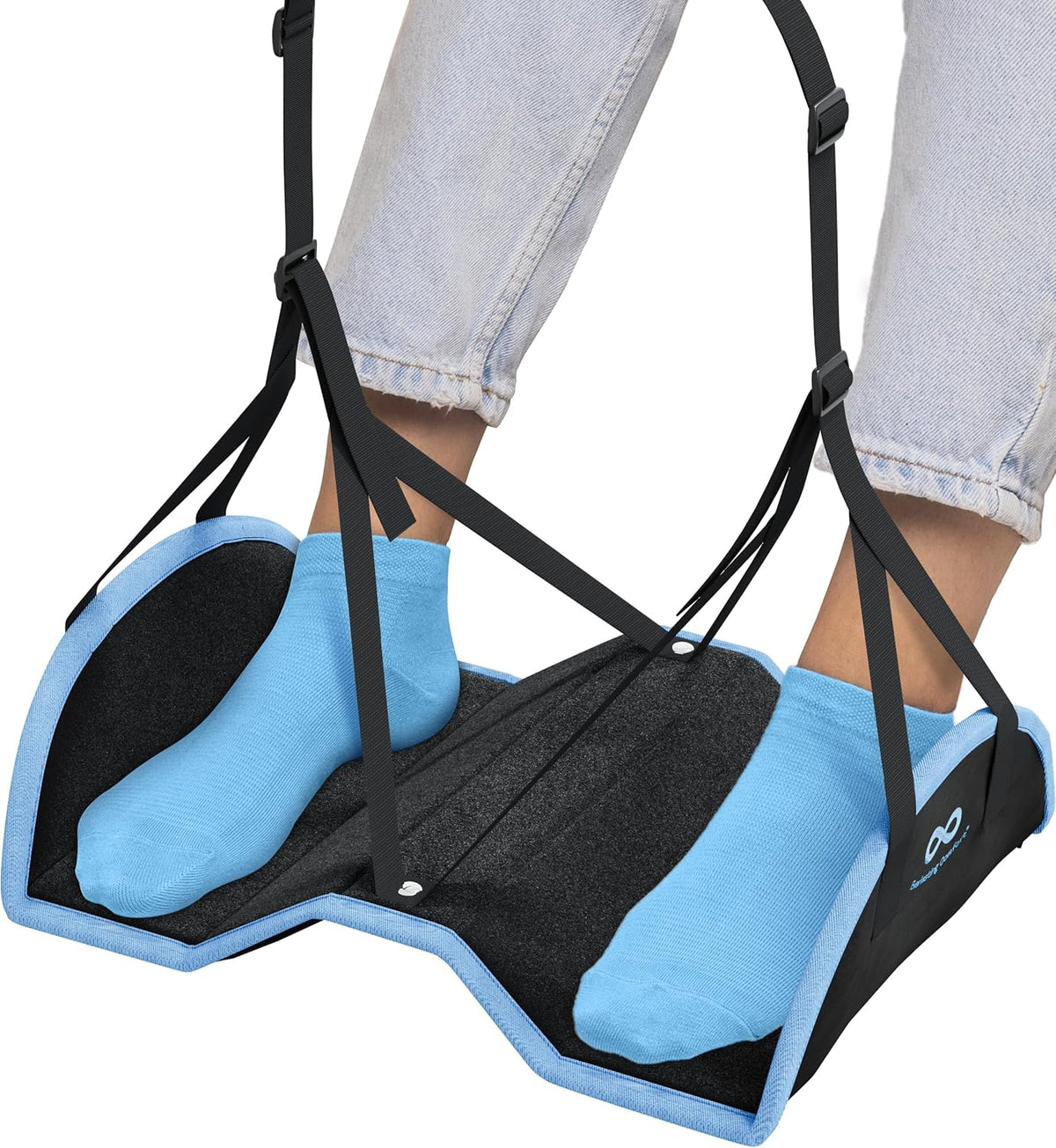Airplane Foot Hammock - Memory Foam Foot Rest for Plane Travel - Portable Foot Rest for Air Travel, Desk & Car - Airplane Essentials Foot Hammock for Plane Travel