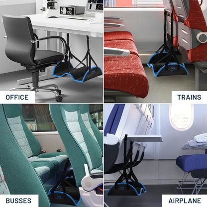 Airplane Foot Hammock - Memory Foam Foot Rest for Plane Travel - Portable Foot Rest for Air Travel, Desk & Car - Airplane Essentials Foot Hammock for Plane Travel