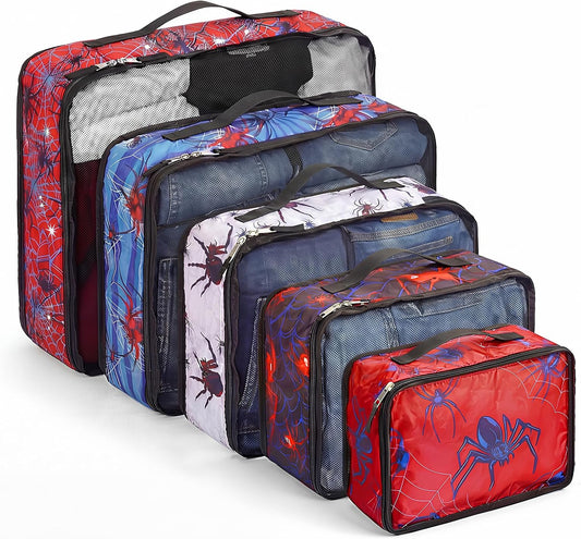 5 Pcs Spider Packing Cube for Travel Compression Storage Bag