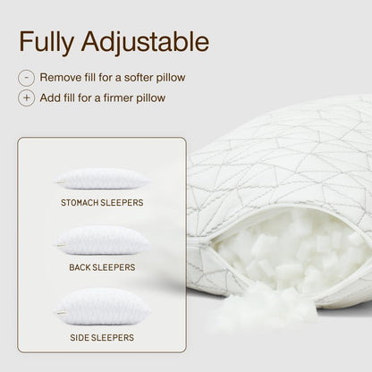 Coop Home Goods Original Travel and Camping Adjustable Pillow, Small Camping Pillow with Compressible Stuff Sack, Medium-Firm Memory Foam with Lulltra Washable Cover, CertiPUR-US Certified (19x13)