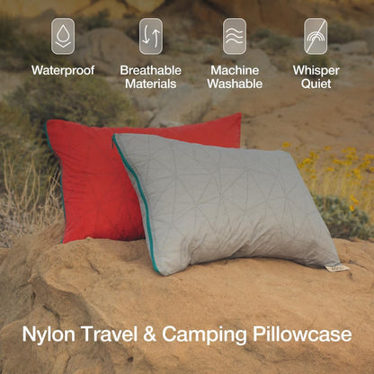 Coop Home Goods Original Travel and Camping Adjustable Pillow, Small Camping Pillow with Compressible Stuff Sack, Medium-Firm Memory Foam with Lulltra Washable Cover, CertiPUR-US Certified (19x13)