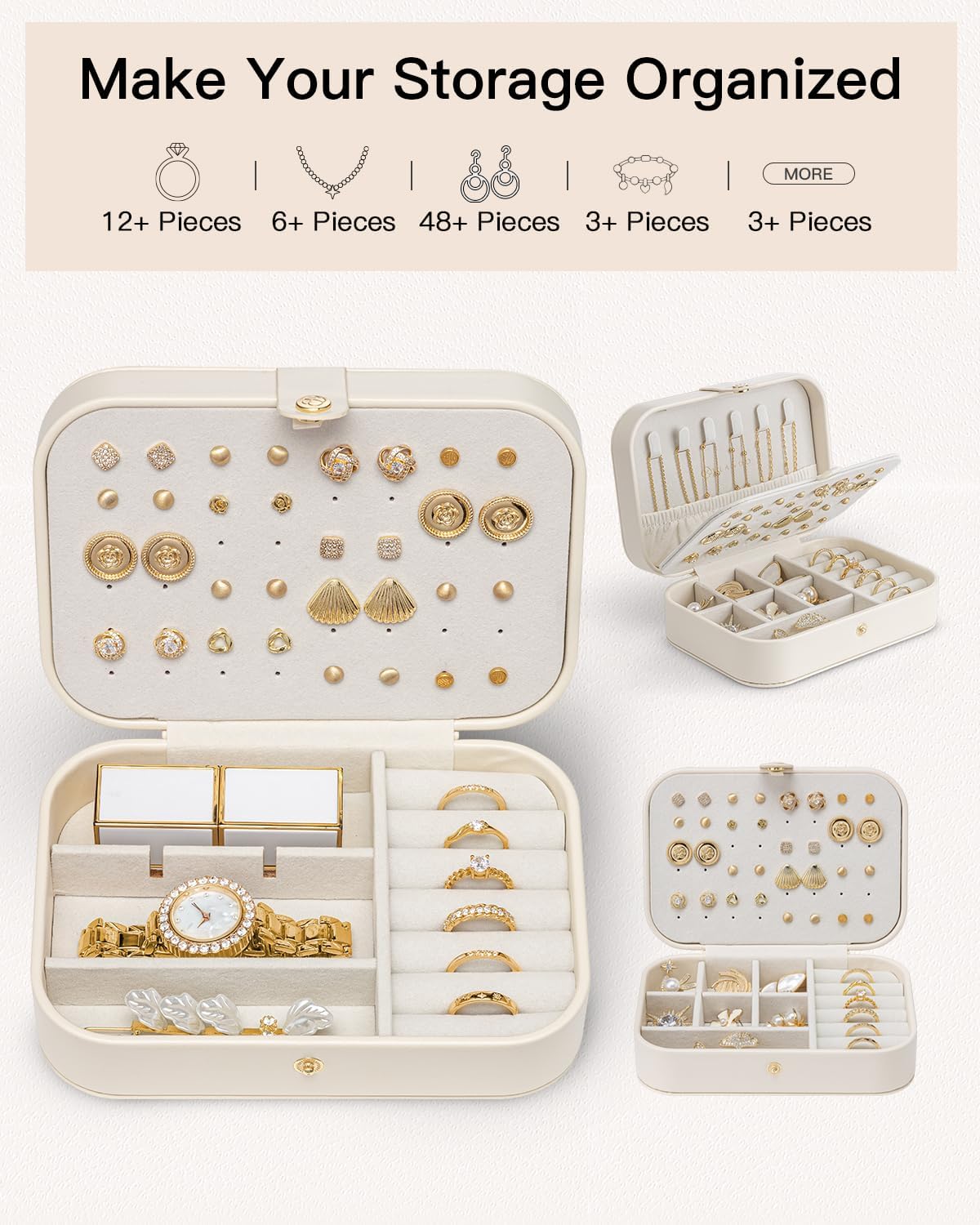 Travel Jewelry Case, Portable Jewelry Earring Box Organizer