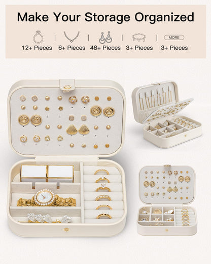 Travel Jewelry Case, Portable Jewelry Earring Box Organizer