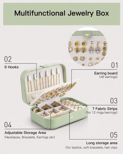 Travel Jewelry Case, Portable Jewelry Earring Box Organizer