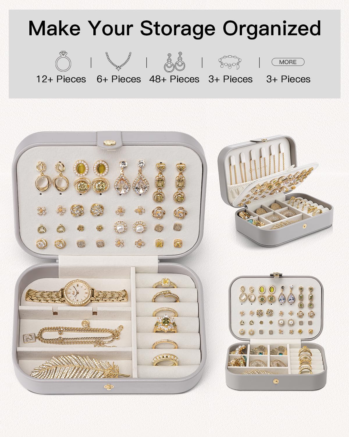 Travel Jewelry Case, Portable Jewelry Earring Box Organizer