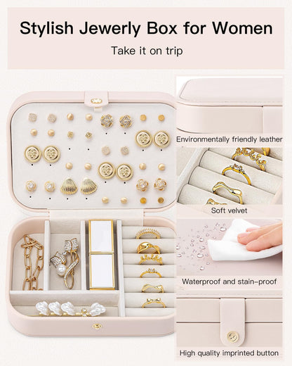 Travel Jewelry Case, Portable Jewelry Earring Box Organizer